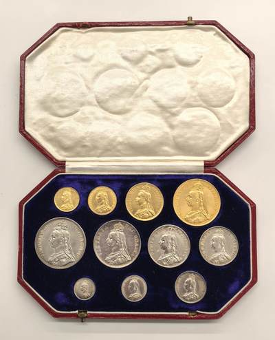 博洋堂世界钱币拍卖第153期（全场包邮） - 英国1887年维多利亚女王50周年金禧金银币大全套11枚套币 一套难求