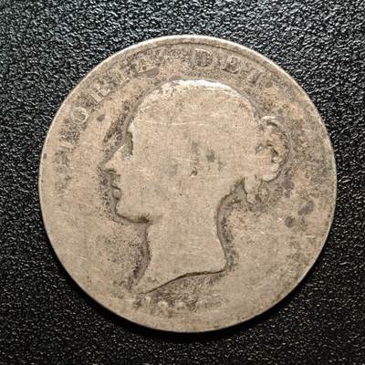 【德藏】世界币章拍卖第158期（拍品征集中~欢迎藏友联系） - 1844年 英国维多利亚半克朗银币 原味包浆 直径约：32mm；重约：13.1g