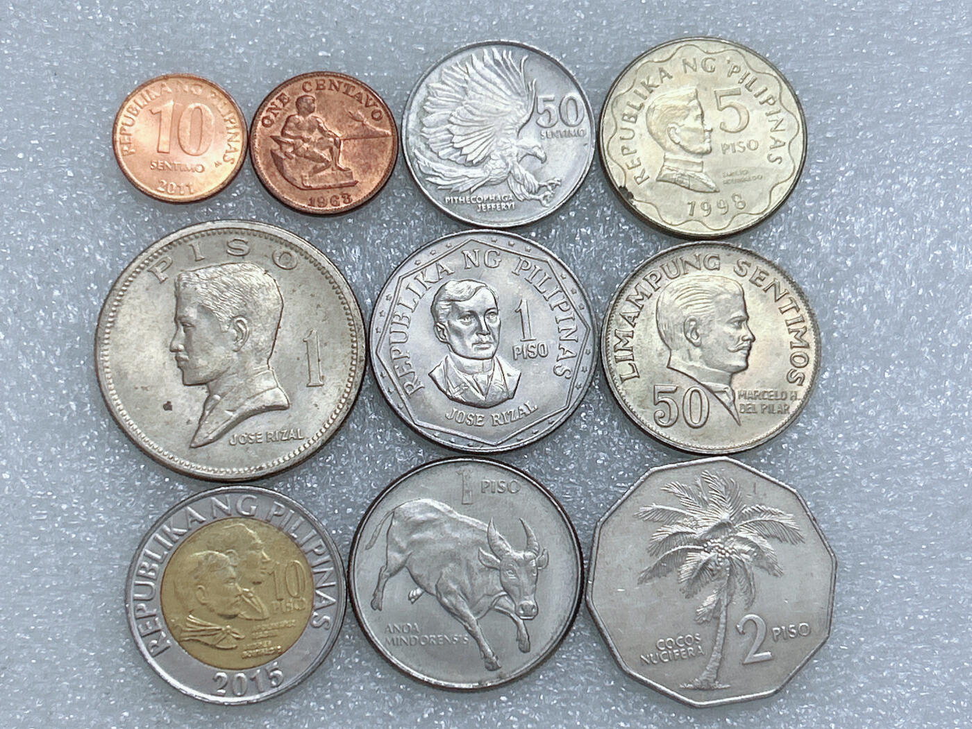 第一海外回流一元起拍收藏 散集专场  第278期 菲律宾不同版本硬币 10枚 原光品