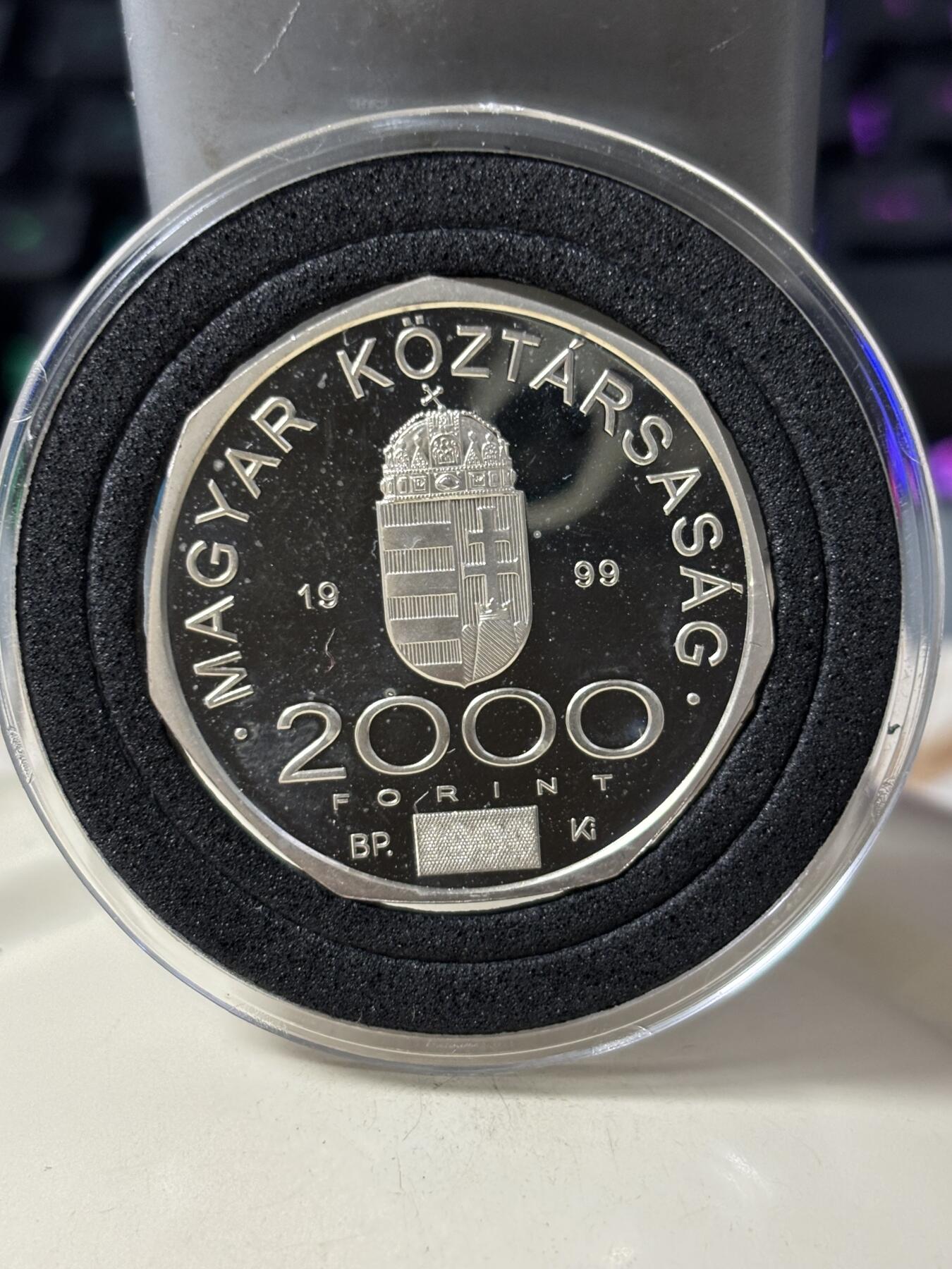 第185期拍卖 匈牙利1999年迎接千禧年思想者纪念银币，20克，925银，银价277元