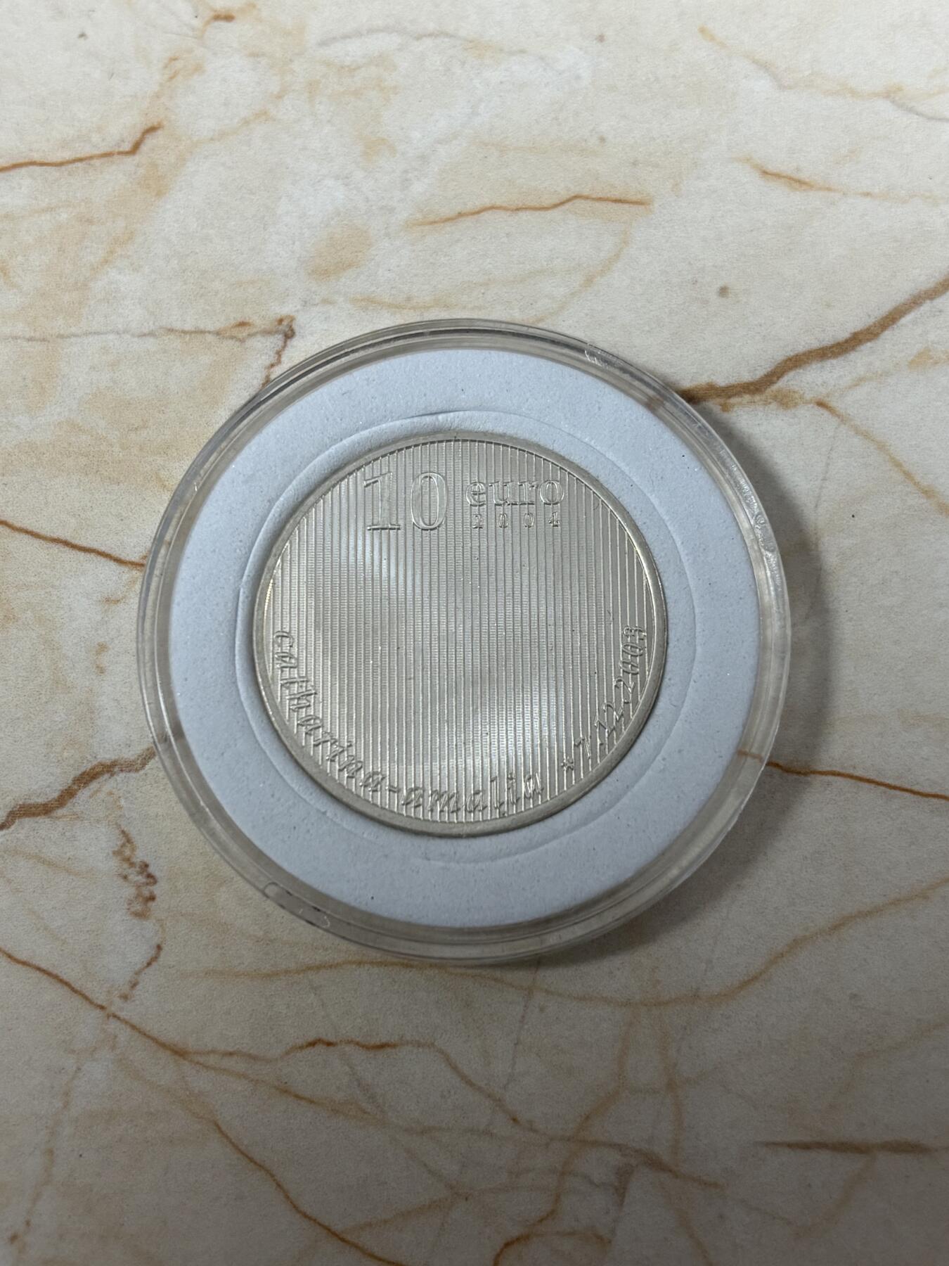 第185期拍卖 荷兰2004年公主诞生10欧元银币，17.8克，925银，银价246元