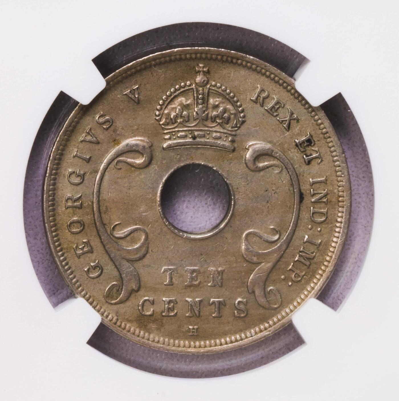 NGC-AU55 1920H英属东非10分镍币 总筋