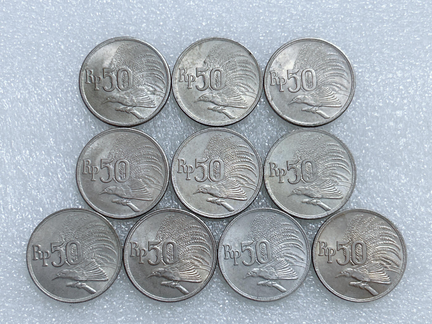 第一海外回流一元起拍收藏 散集专场  第278期 印度尼西亚50卢比硬币 10枚 带光品