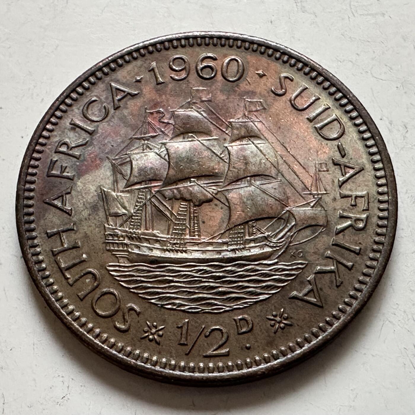 🌹外币初藏🌹🐯2025年第143场  每周二四六晚8️⃣点 接代拍 南非1960年1/2便士