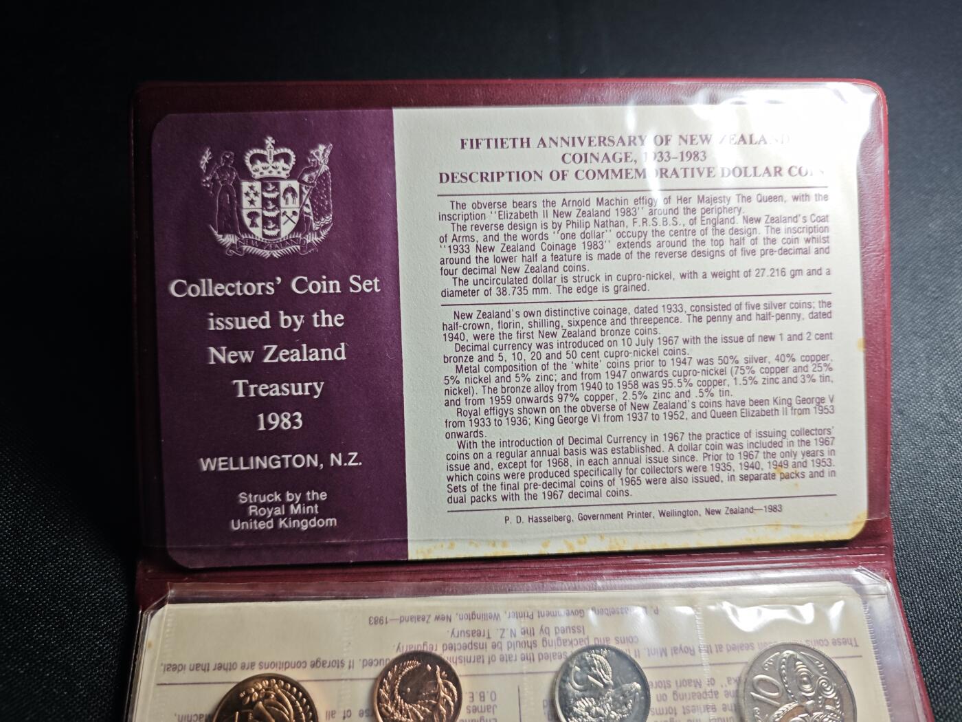 KK钱币收藏小铺 《套币 好品/批量散币专场》  2月预留时间 周末发货  1983新西兰大小面值清年一套 含克朗币 币中币