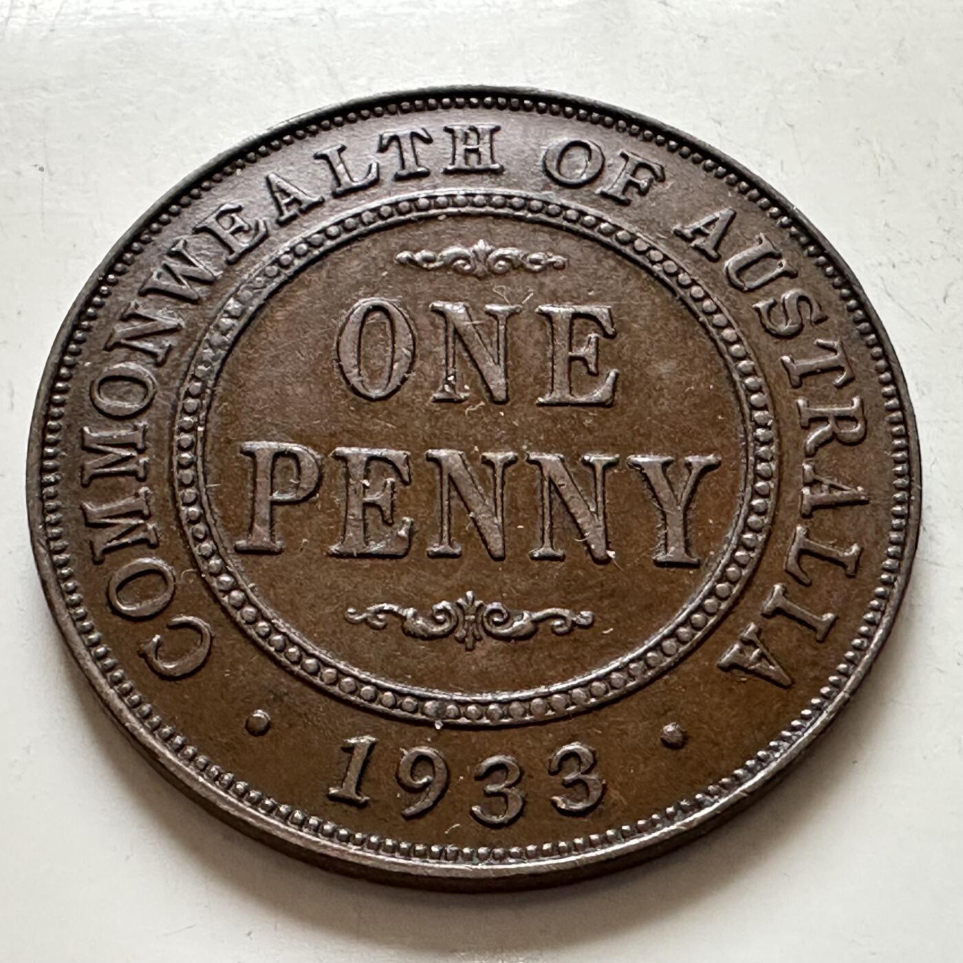 🌹外币初藏🌹🐯2025年第143场  每周二四六晚8️⃣点 接代拍 澳大利亚1933年一便士