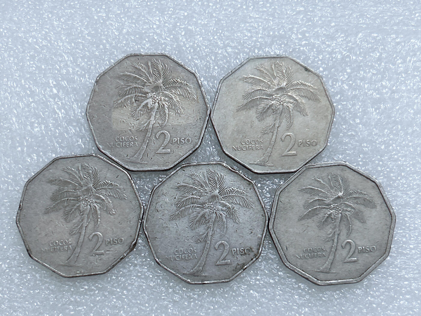 第一海外回流一元起拍收藏 散集专场  第278期 菲律宾2比索硬币 5枚