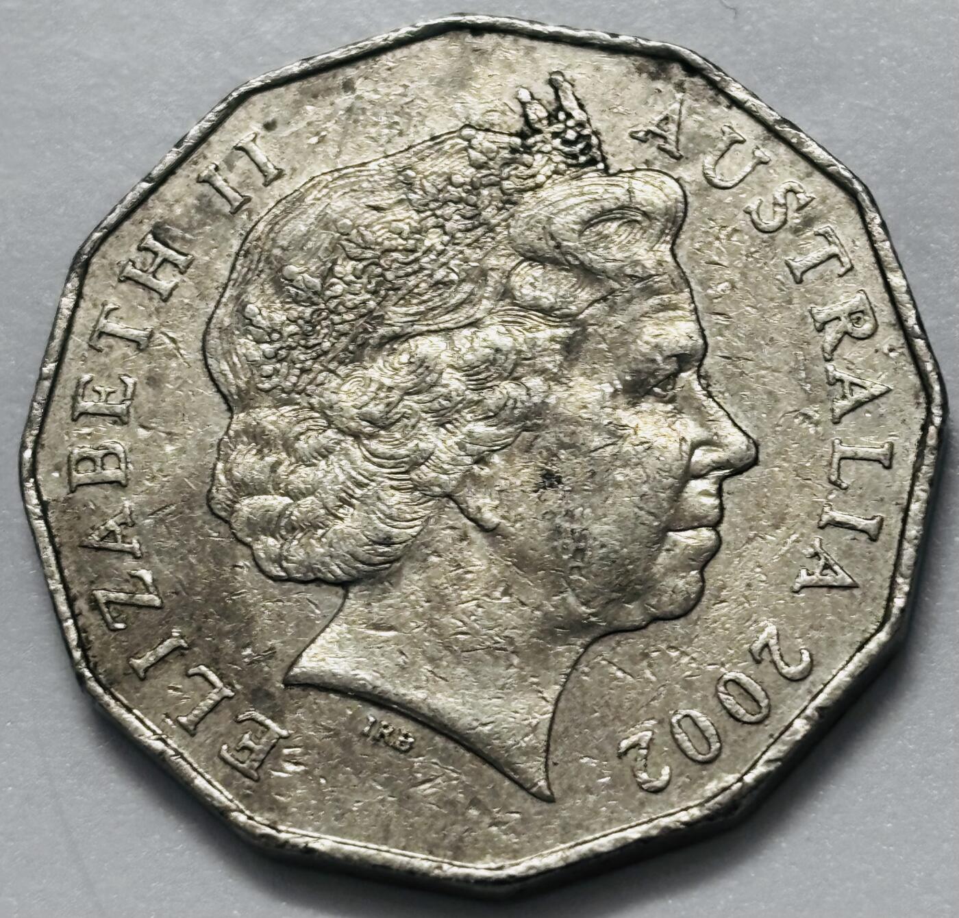 文馨钱币收藏第 286 场，圣诞节专场【 长期接收代拍品低至 0 佣金】 澳大利亚2002年50分 内陆年沙漠风车纪念币 31.5MM 