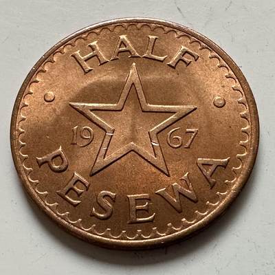 🌹外币初藏🌹🐯2025年第143场  每周二四六晚8️⃣点 接代拍 - 加纳1967年1/2比赛瓦