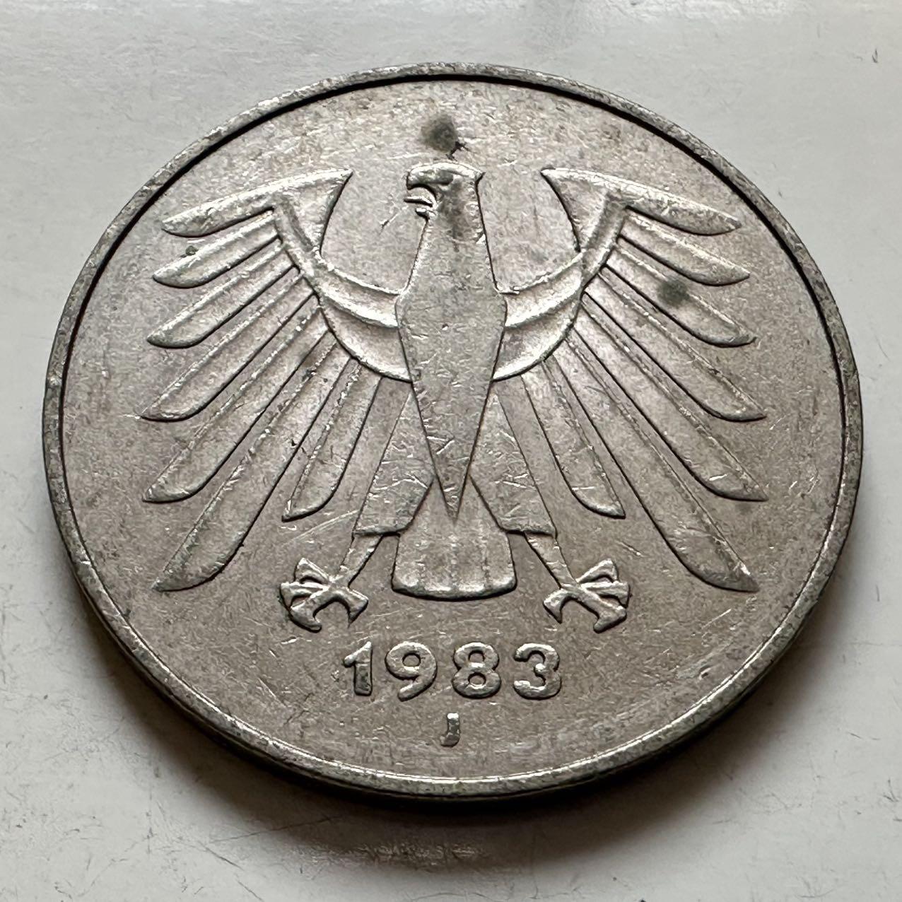 🌹外币初藏🌹🐯2025年第143场  每周二四六晚8️⃣点 接代拍 德国1983年J版5马克