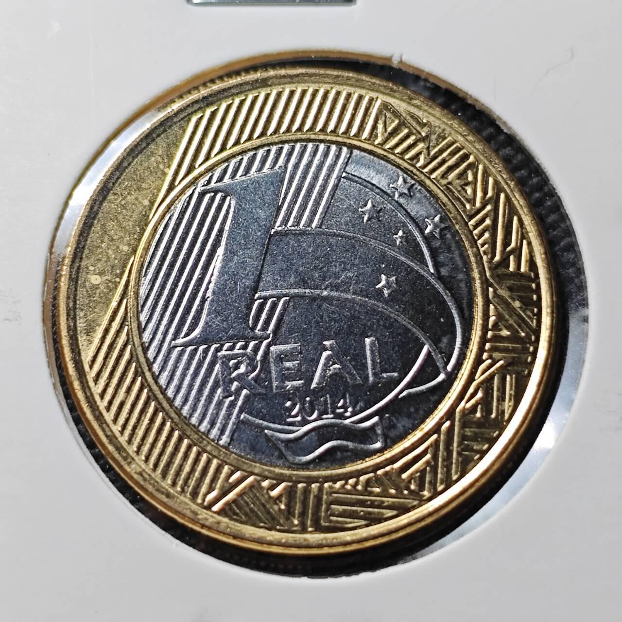 KK钱币收藏小铺 第382期  2月预留时间 周末发货  2014巴西1瑞尔纪念币 好品