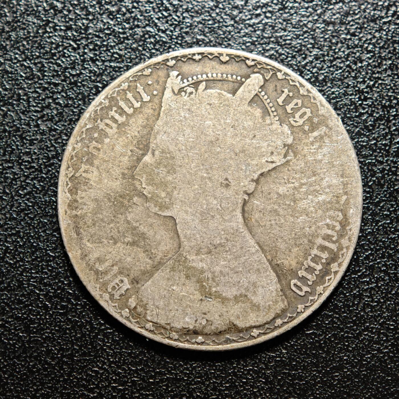 【德藏】世界币章拍卖第158期（拍品征集中~欢迎藏友联系） 英国维多利亚哥特弗洛林银币 原味包浆 直径约：29.8mm；重约：10.7g