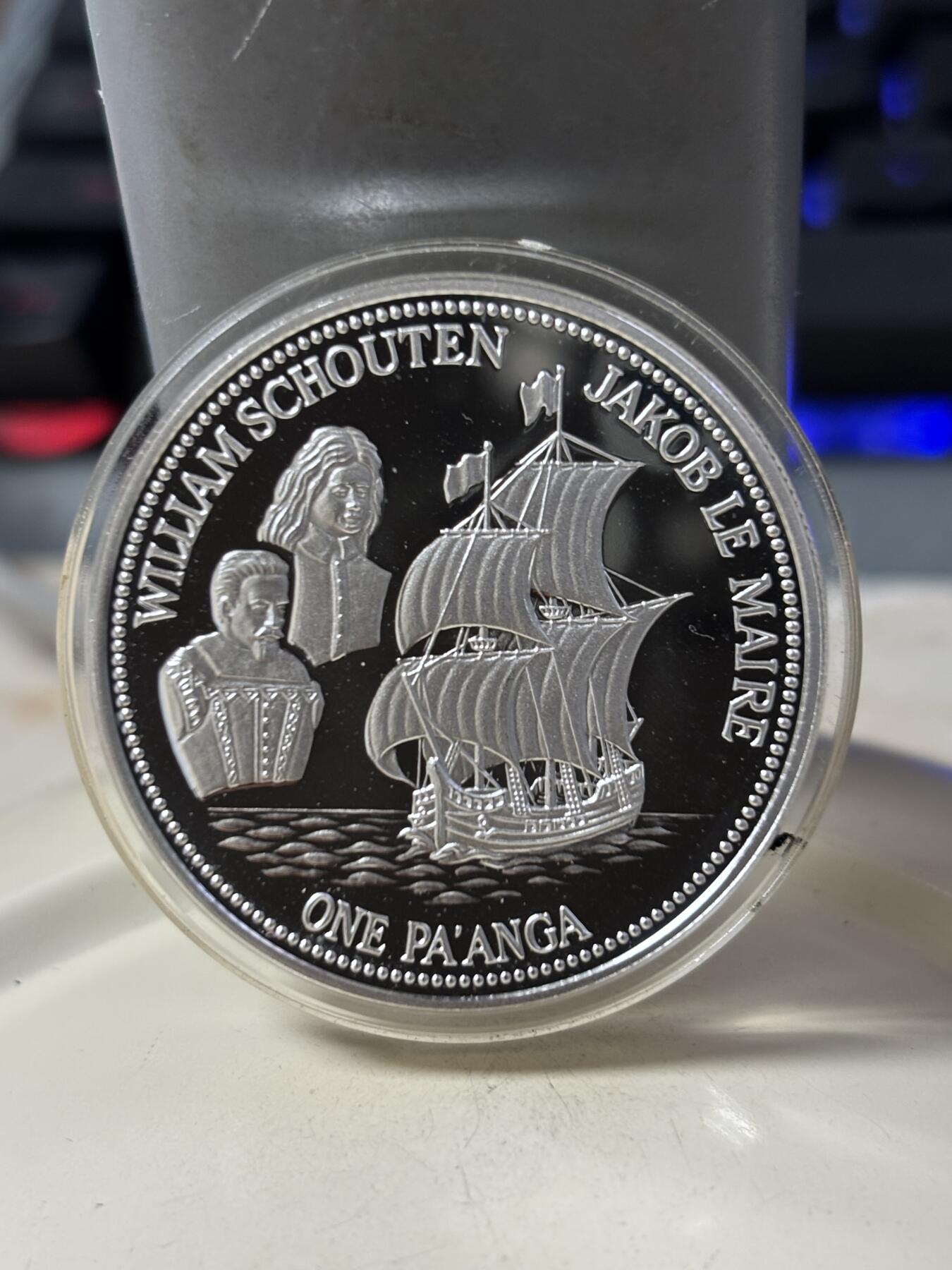 第185期拍卖 汤加1991年探险家1盎司纪念银币，925银，银价437元