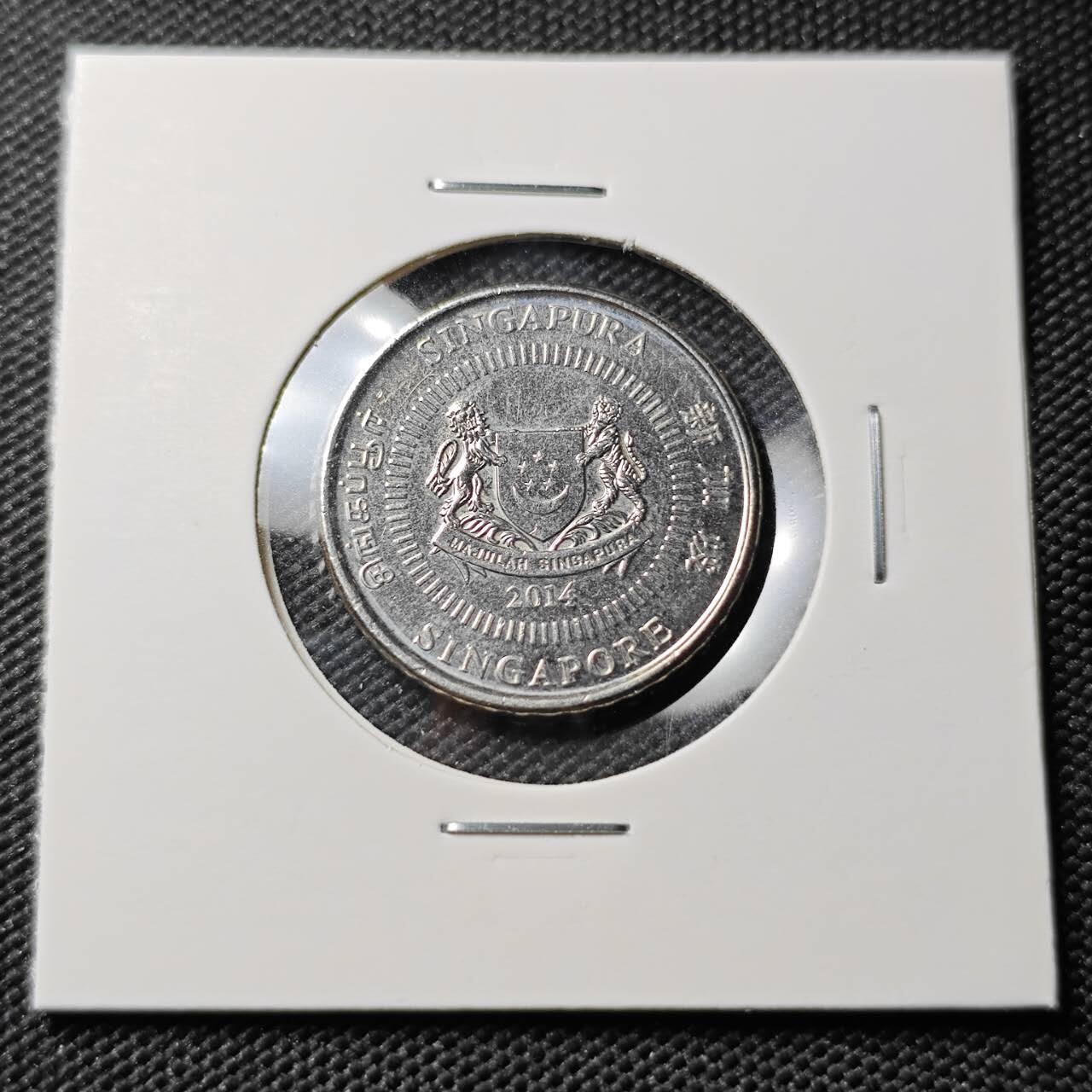 KK钱币收藏小铺 第382期  2月预留时间 周末发货 2014新加坡50分 