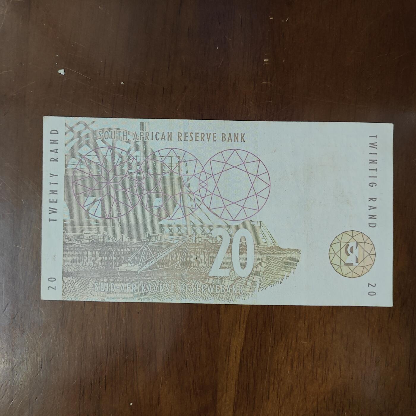 南非20兰特 1999年年份 非洲大象流通品纸币原票原图片