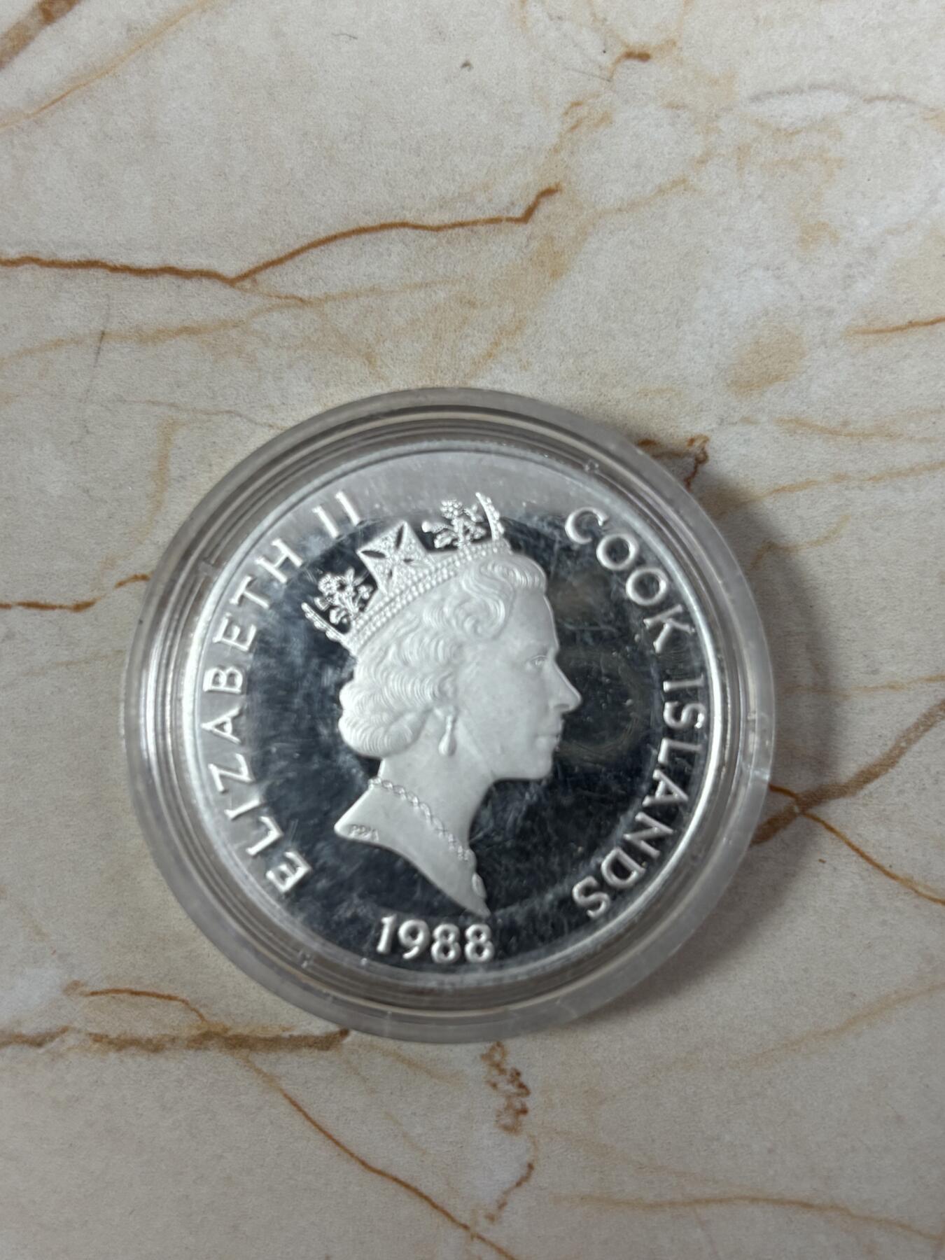 第185期拍卖 库克1988年弗朗西斯·德雷克爵士纪念银币，20.94克，925银，银价289.6元