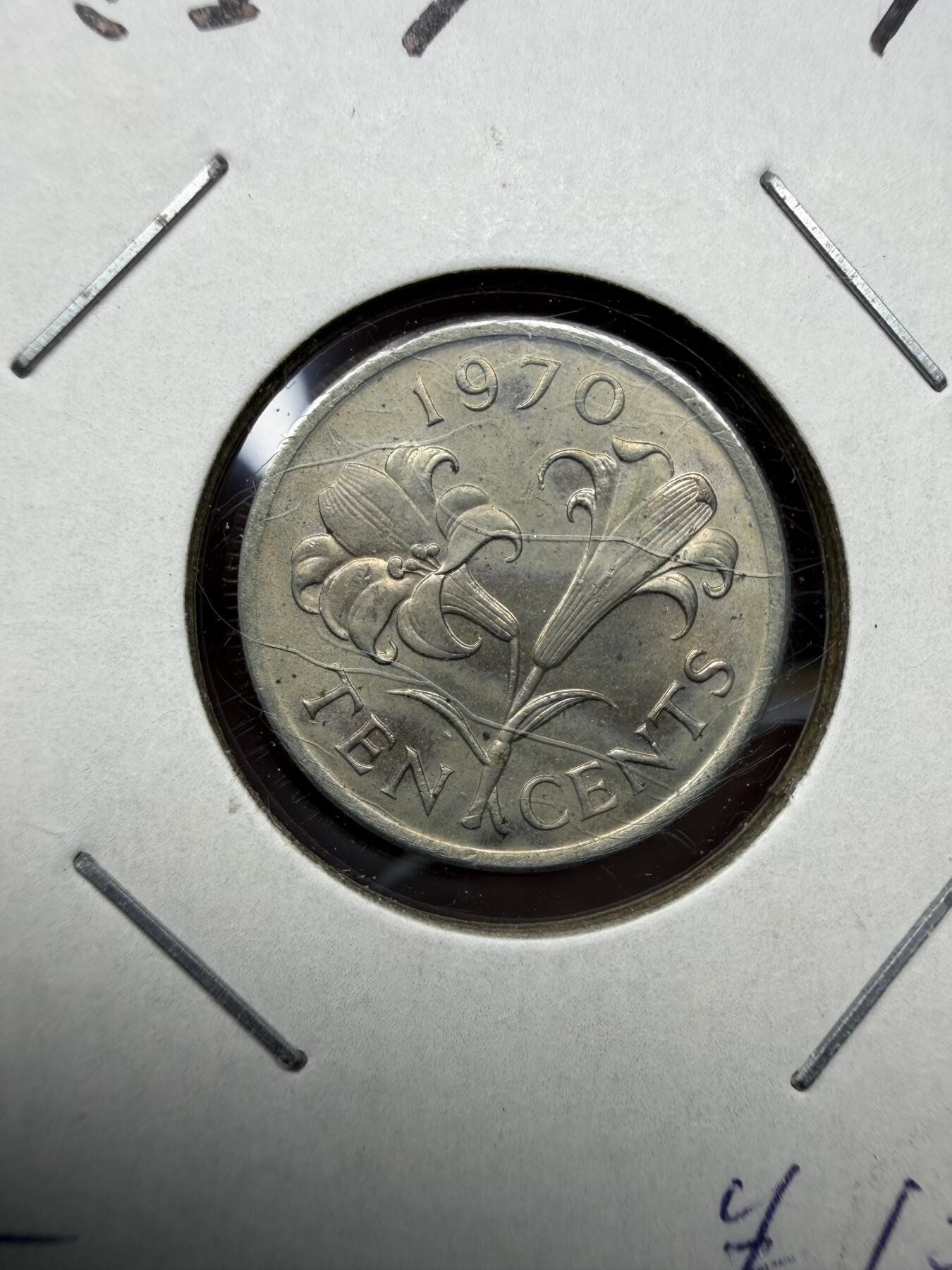 2025年集古藏今外币拍卖第十一期-第2场—（总第292拍），可以寄存60天，满160元包邮。 1970年百慕大10分