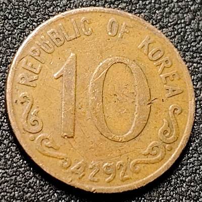 泉币菌-第151场-精品福利场 - 稀少 4292年 1959年 韩国10韩元红铜币 19MM 李承晚时期