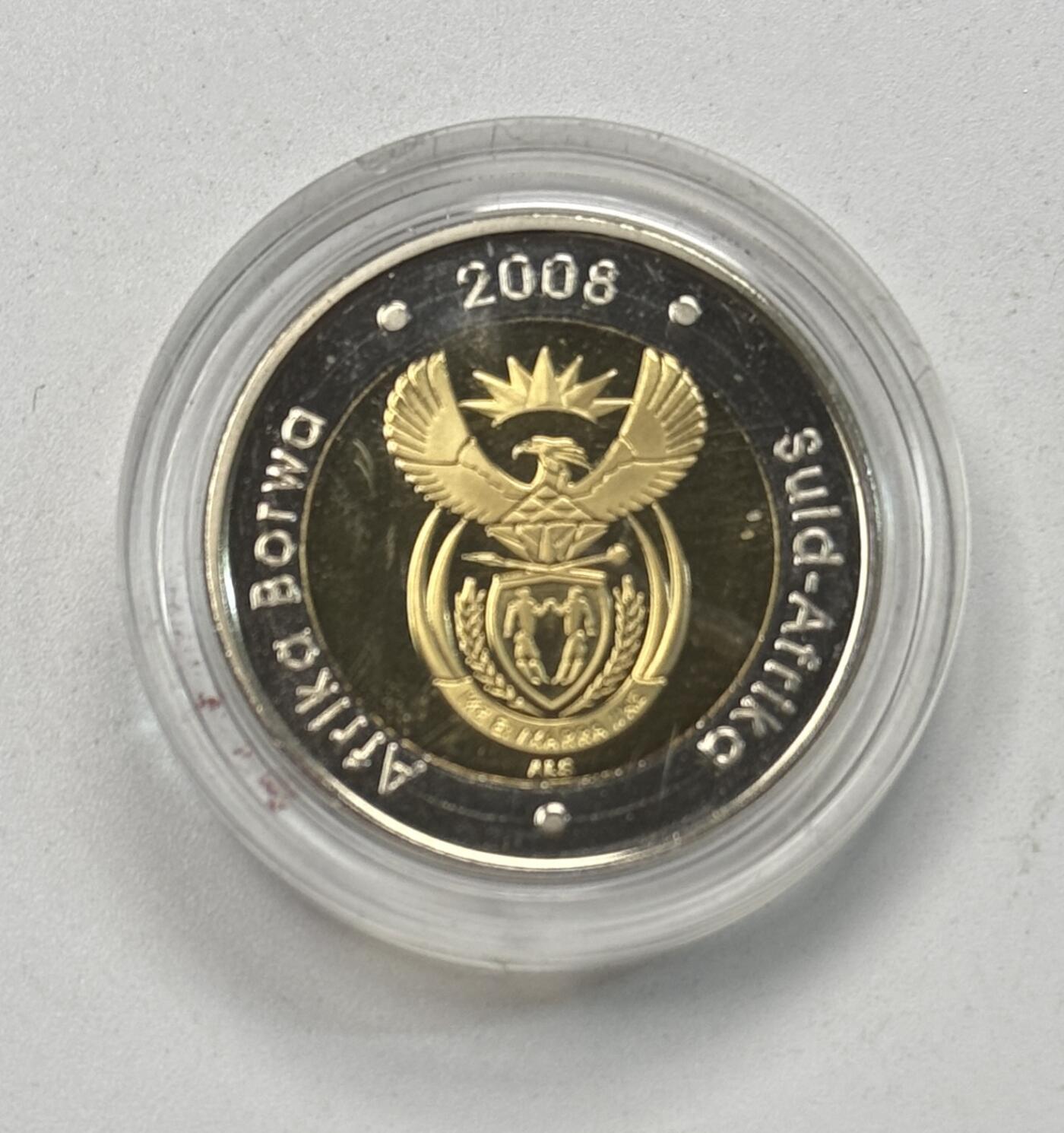 S&S Numismatic世界钱币-拍卖 第117期  南非2008年 曼德拉总统诞辰90周岁 5兰特双色纪念币 精制