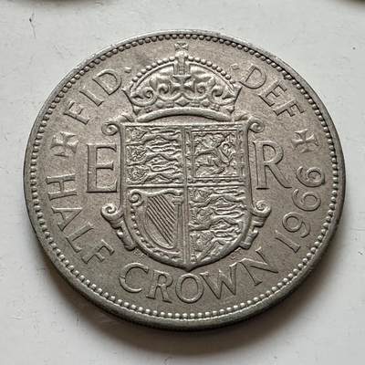 🌹外币初藏🌹🐯2025年第143场  每周二四六晚8️⃣点 接代拍 - 英国1966年半克郎 