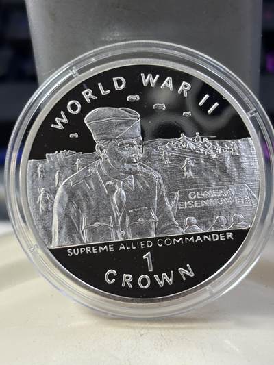 第185期拍卖 - 直布罗陀1994年艾森豪威尔将军纪念银币，28.28克，925银，银价390