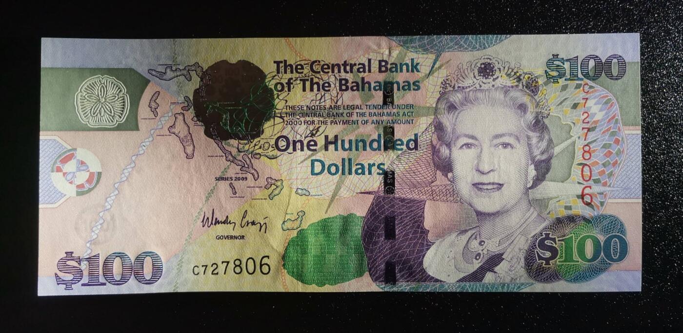 《艾美收藏》第225期-12.15周日外币精选场 巴哈马2009年100元最高值全新UNC无4 剑鱼
