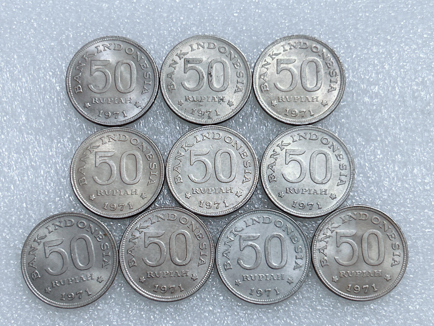 第一海外回流一元起拍收藏 散集专场  第278期 印度尼西亚50卢比硬币 10枚 带光品