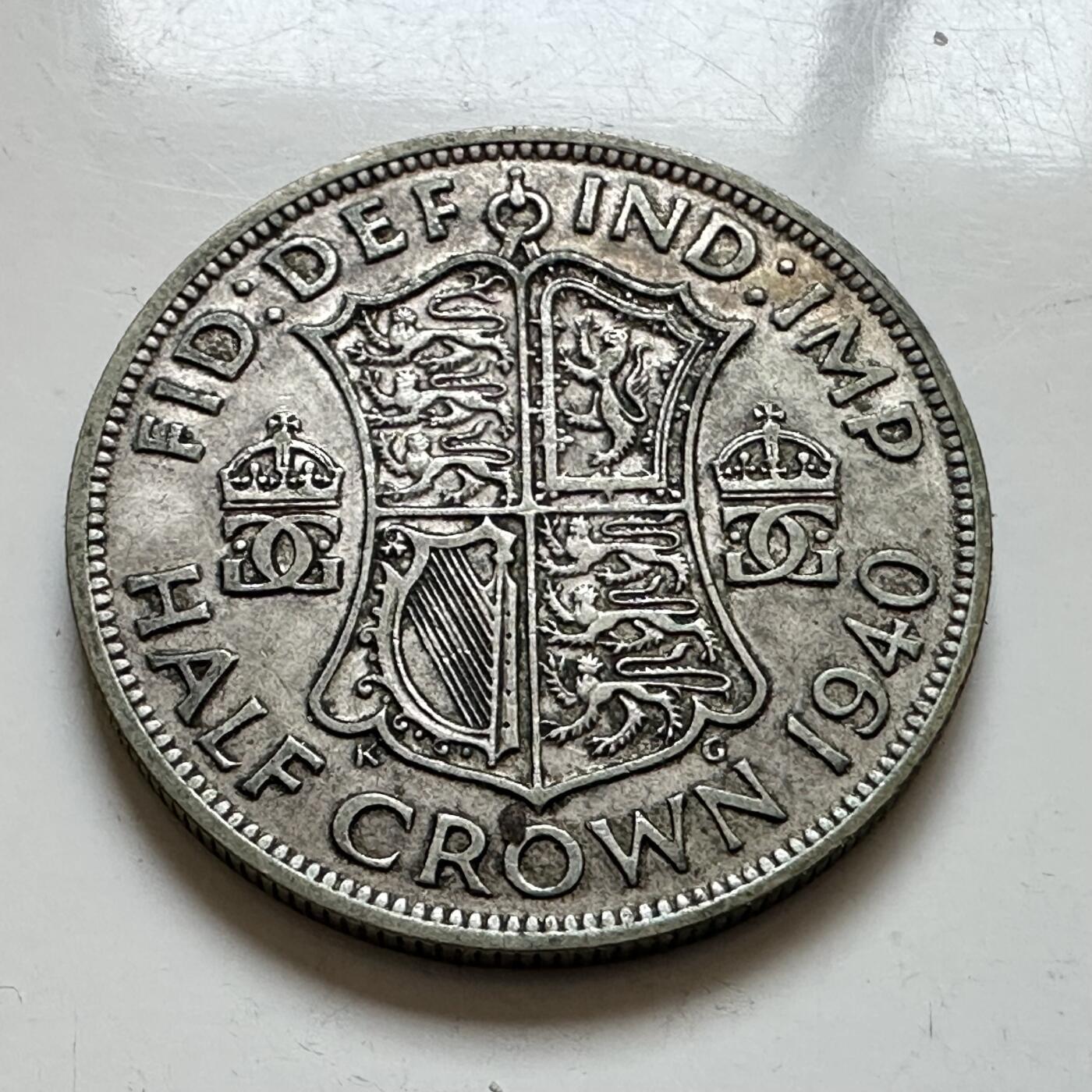 🌹外币初藏🌹🐯2025年第143场  每周二四六晚8️⃣点 接代拍 英国1940年半克郎银币 14.1克50%银