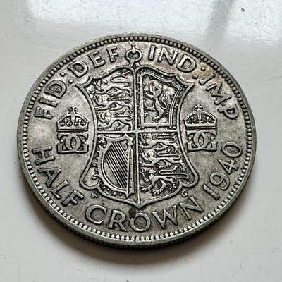 🌹外币初藏🌹🐯2025年第143场  每周二四六晚8️⃣点 接代拍 - 英国1940年半克郎银币 14.1克50%银