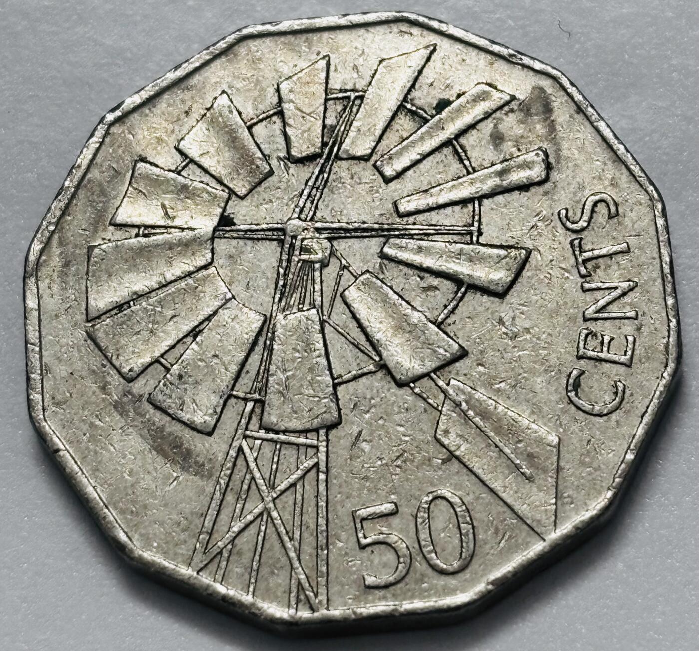 文馨钱币收藏第 286 场，圣诞节专场【 长期接收代拍品低至 0 佣金】 澳大利亚2002年50分 内陆年沙漠风车纪念币 31.5MM 