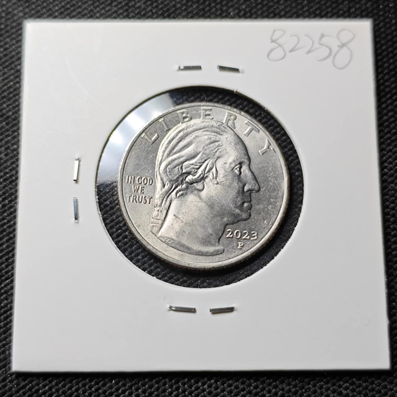 KK钱币收藏小铺 第382期  2月预留时间 周末发货 2023美国25分纪念币 好品