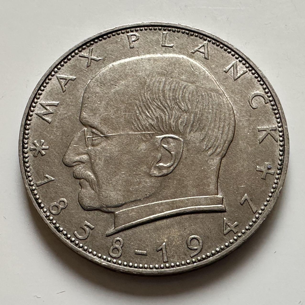 🌹外币初藏🌹🐯2025年第143场  每周二四六晚8️⃣点 接代拍 德国1962年G版 2马克 普朗克