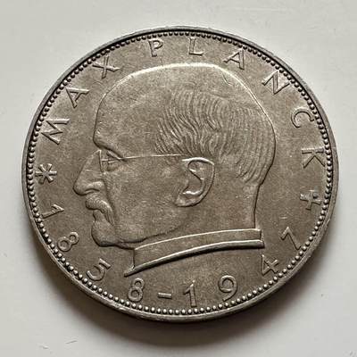 🌹外币初藏🌹🐯2025年第143场  每周二四六晚8️⃣点 接代拍 - 德国1962年G版 2马克 普朗克