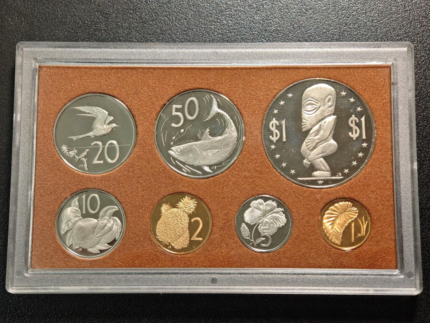 【德藏】世界币章拍卖第158期（拍品征集中~欢迎藏友联系） 1973年 英属库克群岛精制纪念套币 7枚全 原盒