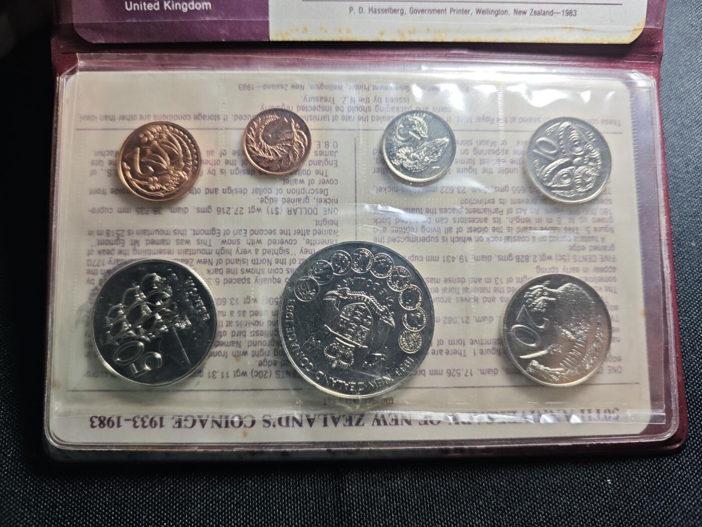 KK钱币收藏小铺 《套币 好品/批量散币专场》  2月预留时间 周末发货  1983新西兰大小面值清年一套 含克朗币 币中币