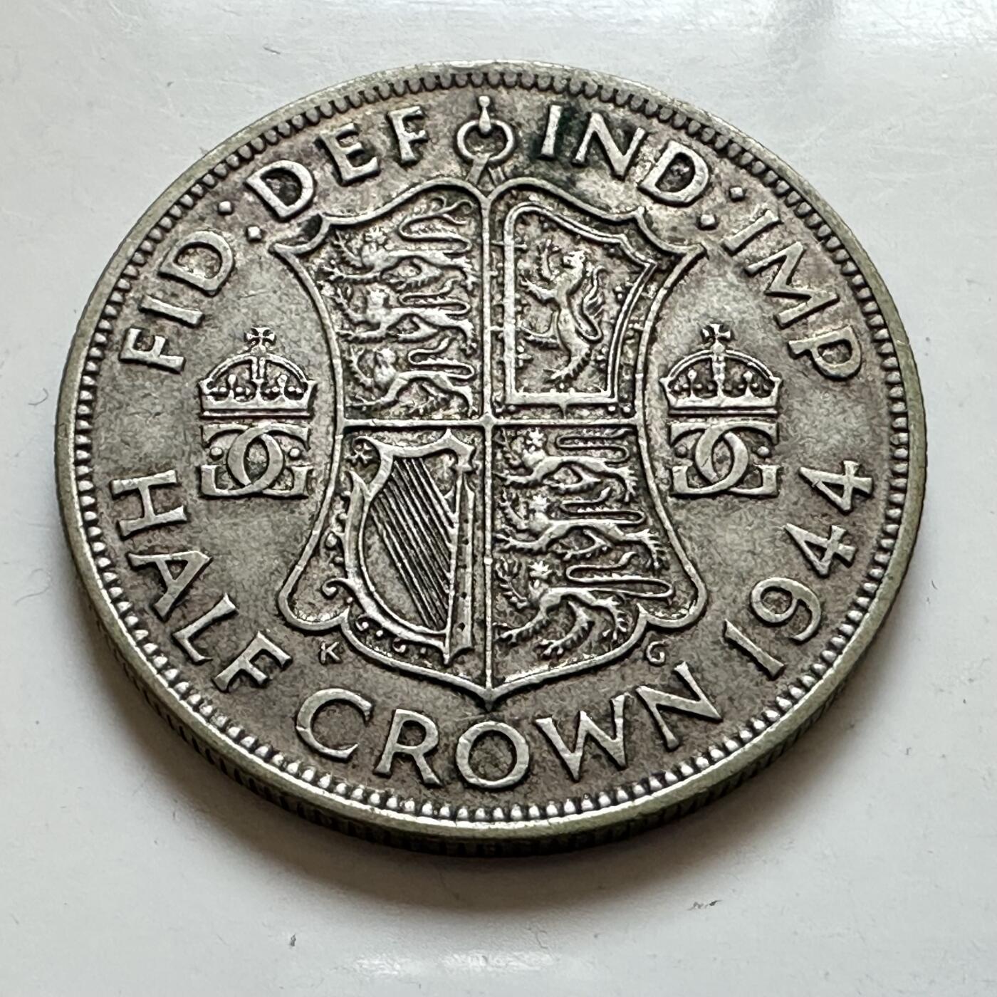 🌹外币初藏🌹🐯2025年第143场  每周二四六晚8️⃣点 接代拍 英国1944年半克郎银币 14.1克50%银