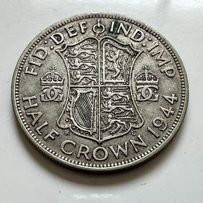 🌹外币初藏🌹🐯2025年第143场  每周二四六晚8️⃣点 接代拍 - 英国1944年半克郎银币 14.1克50%银