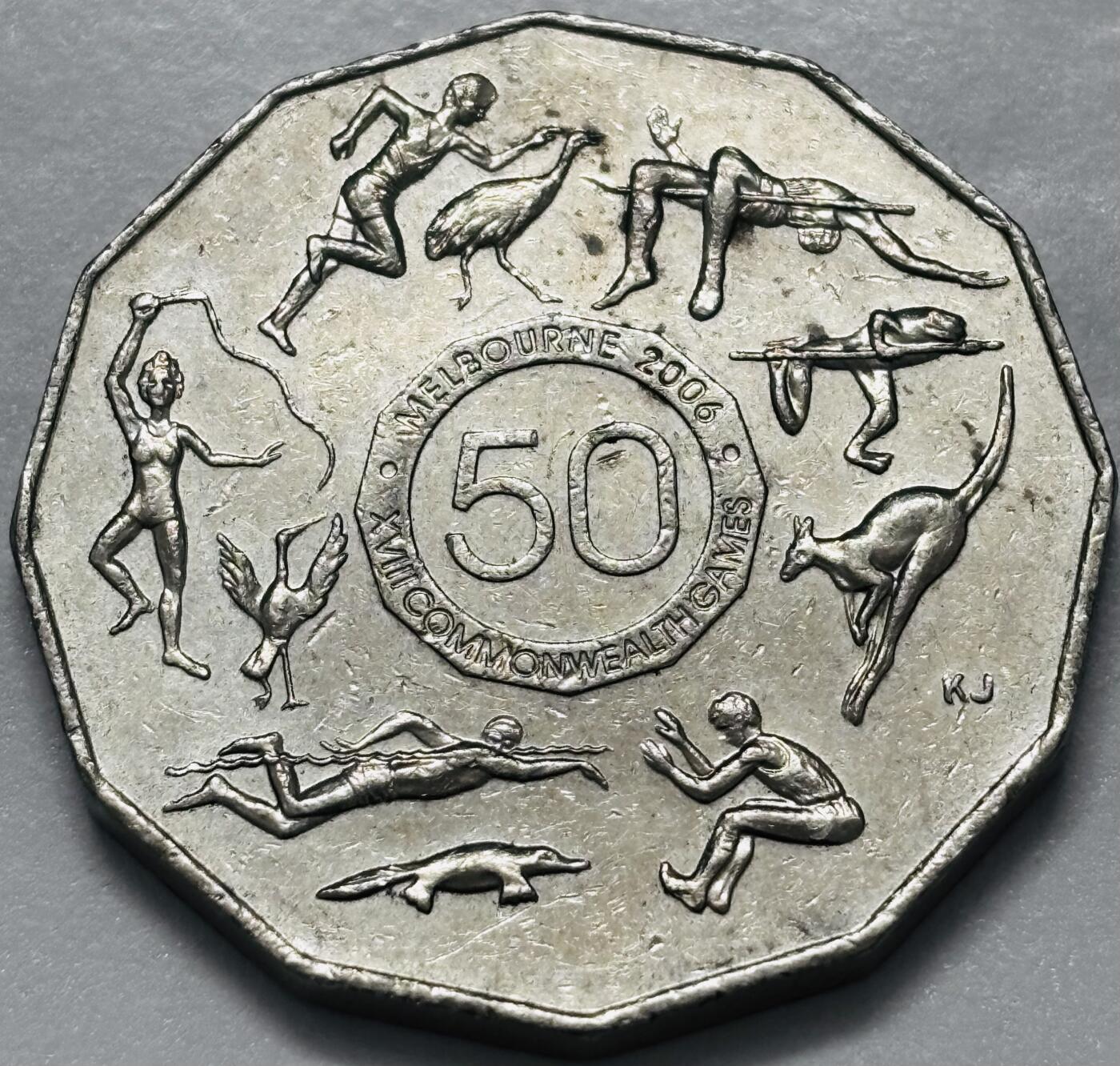 文馨钱币收藏第 286 场，圣诞节专场【 长期接收代拍品低至 0 佣金】 2005年澳大利亚50分纪念币 墨尔本英联邦运动会