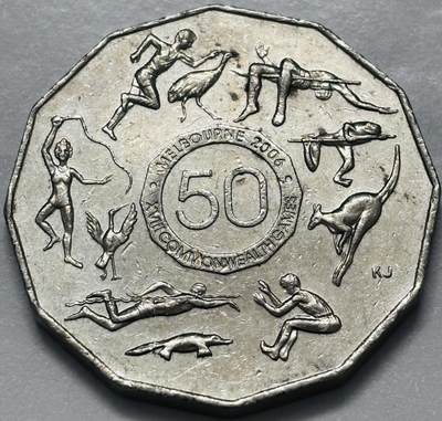 文馨钱币收藏第 286 场，圣诞节专场【 长期接收代拍品低至 0 佣金】 - 2005年澳大利亚50分纪念币 墨尔本英联邦运动会