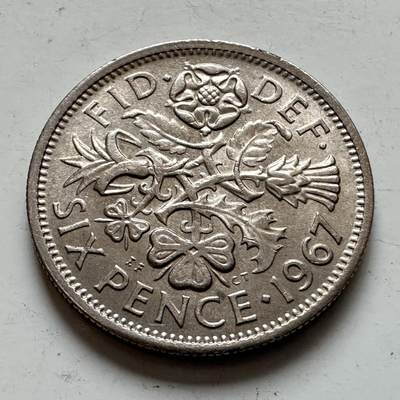 🌹外币初藏🌹🐯2025年第143场  每周二四六晚8️⃣点 接代拍 - 英国1967年 6便士 b