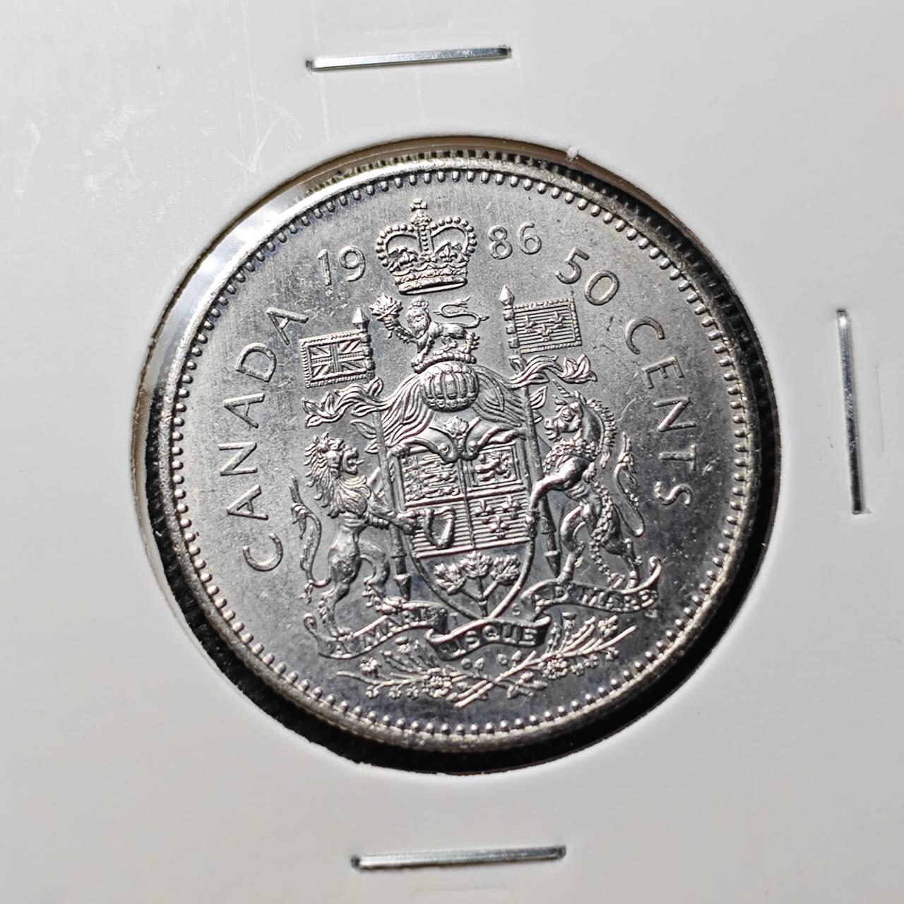 KK钱币收藏小铺 第382期  2月预留时间 周末发货 1986加拿大50分 