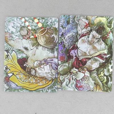 龙虎卡牌-六八场（无佣金，周五结拍，欢迎送拍） - 彩闪2张 启读 广绘经典-武松&鲁智深