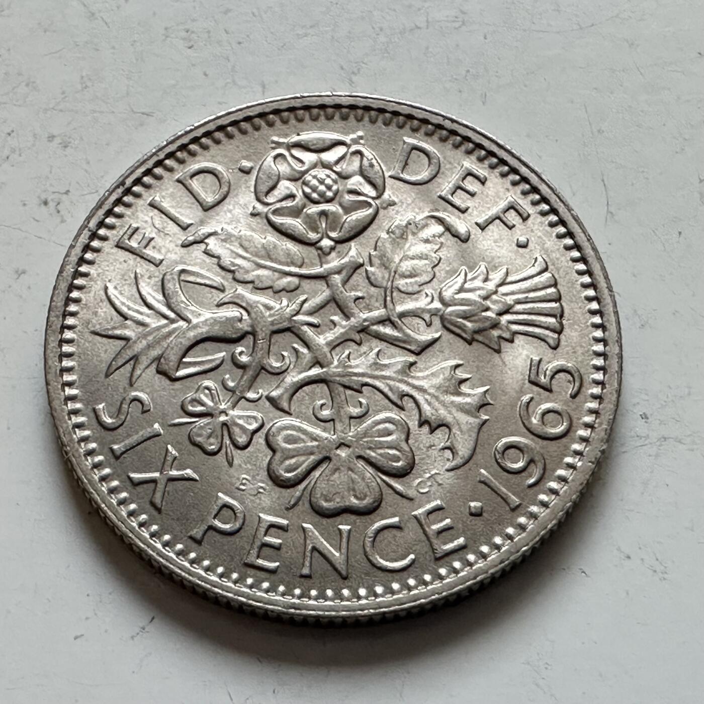 🌹外币初藏🌹🐯2025年第143场  每周二四六晚8️⃣点 接代拍 英国1965年 6便士 b