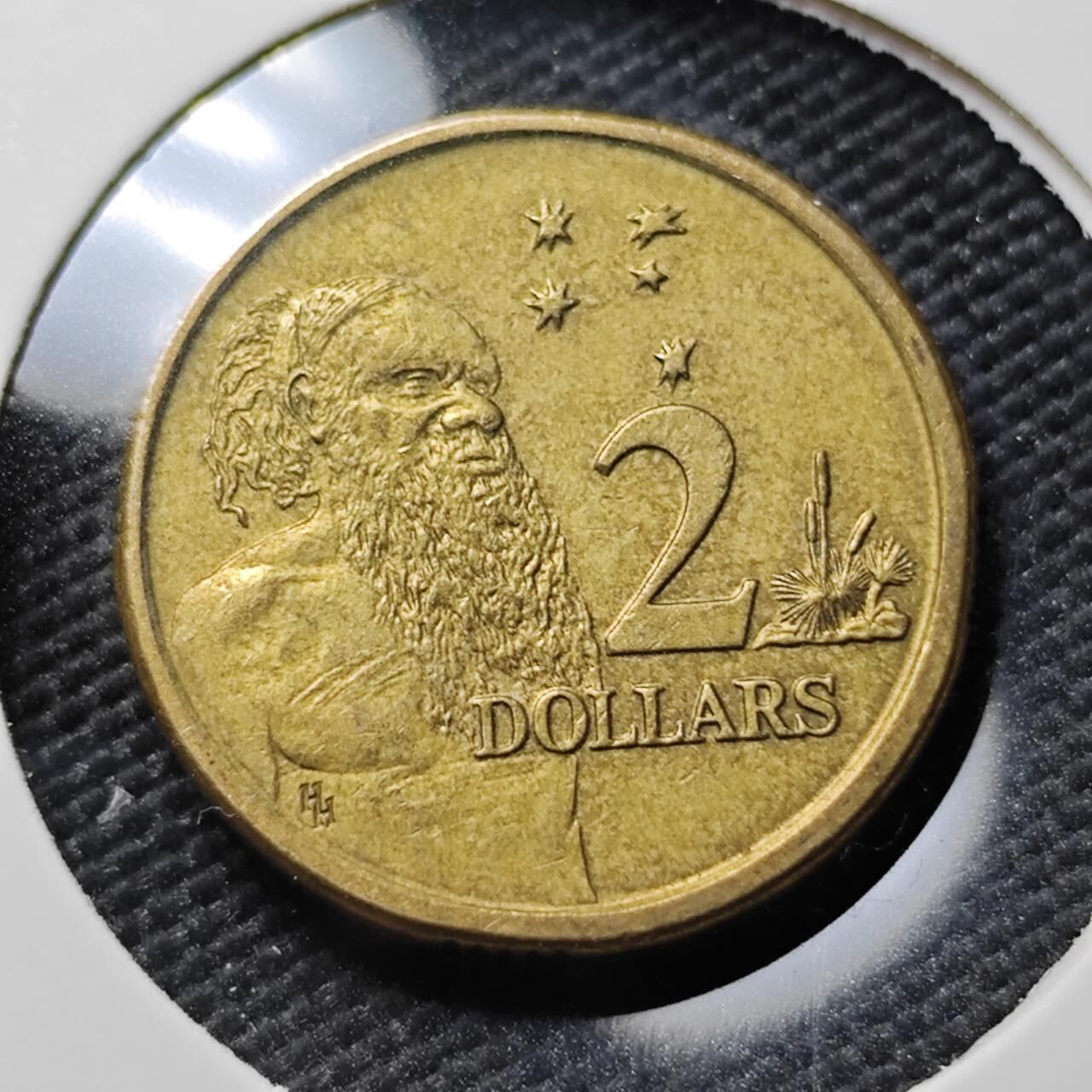 KK钱币收藏小铺 第382期  2月预留时间 周末发货 1988澳大利亚土著人2元 