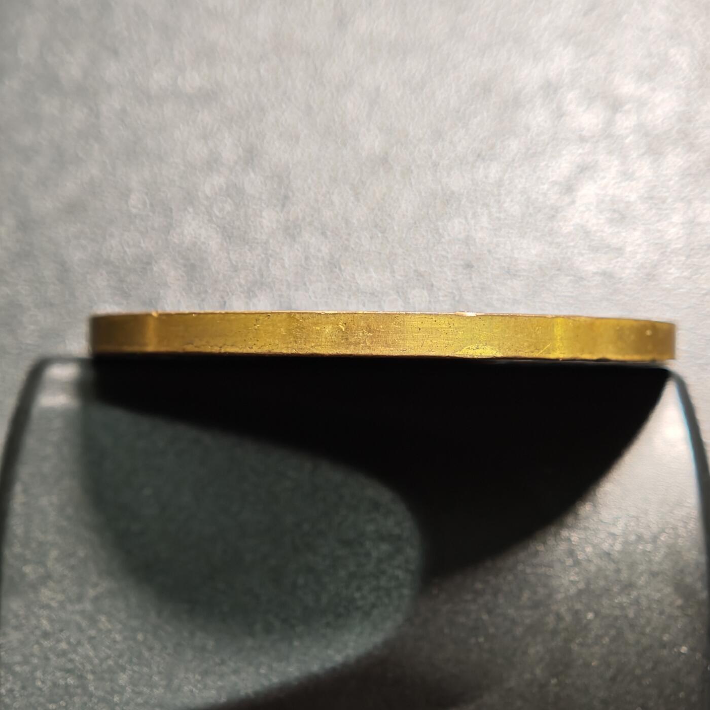 【德藏】世界币章拍卖第158期（拍品征集中~欢迎藏友联系） 1923年德国德紧威斯特法伦5百万马克马币镀金铜币 金水十足 直径约：44mm；重约：33.4g