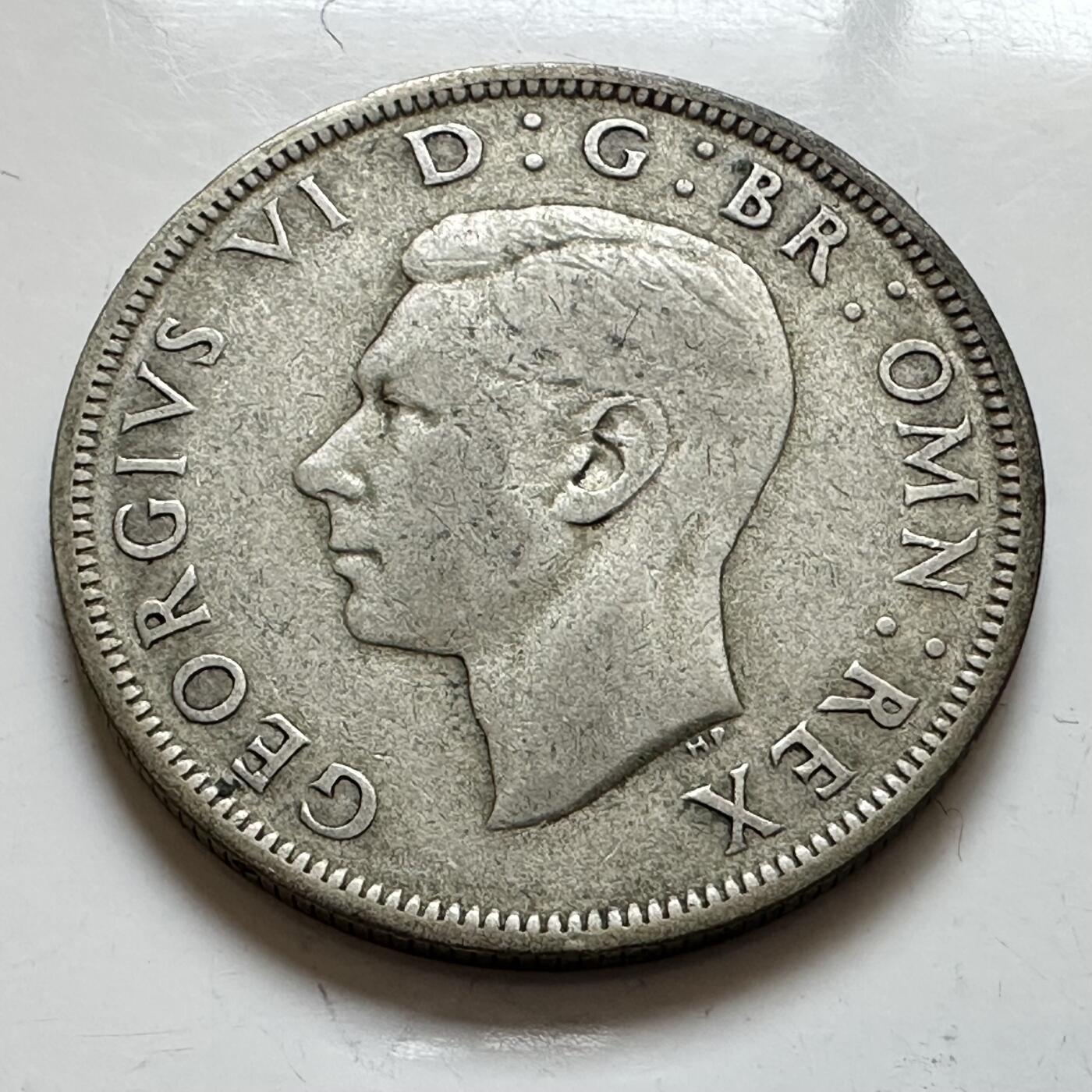 🌹外币初藏🌹🐯2025年第143场  每周二四六晚8️⃣点 接代拍 英国1945年半克郎银币 14.1克50%银