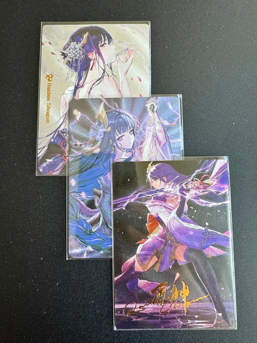 NO.20.5 好又多妹卡大赏，祝你新年旺桃花~只能从此链接进的专场！新店点关注不迷路~每周一站式配齐，方便凑单！（周5晚9点截拍，卖家送拍免费！） 原神卡牌 雷电将军3张 美背、胸口拔剑、电光火石 粗闪