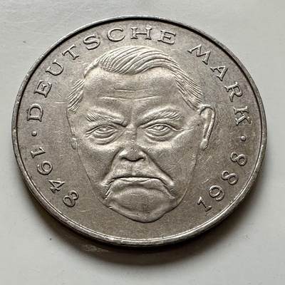 🌹外币初藏🌹🐯2025年第143场  每周二四六晚8️⃣点 接代拍 - 德国1989年G版 2马克 艾哈德b