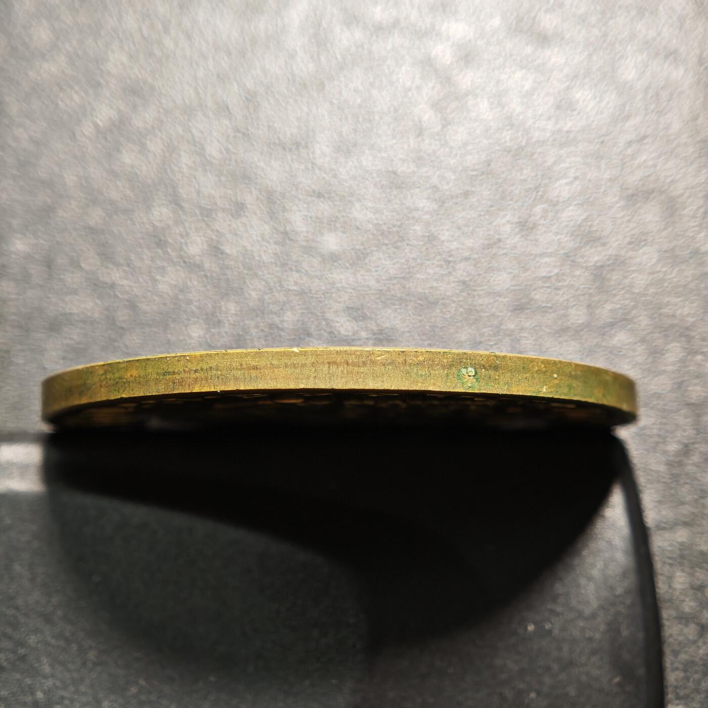 【德藏】世界币章拍卖第158期（拍品征集中~欢迎藏友联系） 1923年 德国德紧威斯特法伦10000马克马币镀金铜币 金水十足 直径约：44.5mm；重约：32.1g