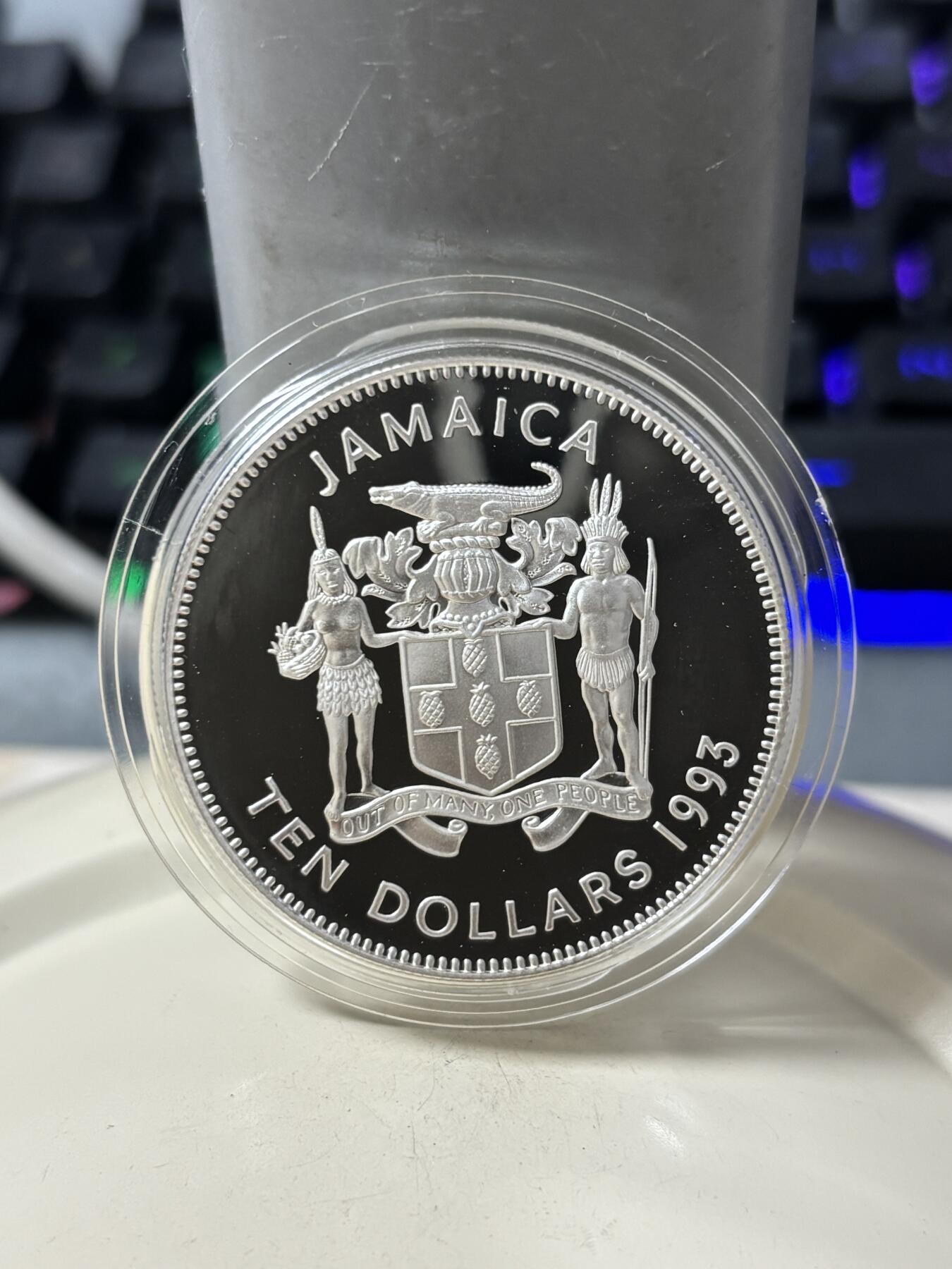 第185期拍卖 牙买加1993年女皇加冕22.45克纪念银币，925银，银价310.66